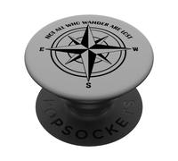 Not All Who Wander Are Lost Awesome Compass Summer Adventure PopSockets Adhesive PopGrip