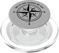Not All Who Wander Are Lost Awesome Compass Summer Adventure PopSockets PopGrip for MagSafe