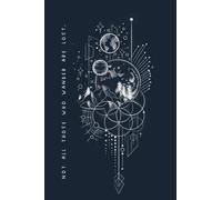 Not All Who Wander Are Lost: Black cover planets stars journal notebook