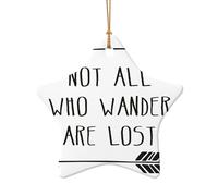 Not All Who Wander Are Lost Ceramic Shaped Pendants For Personalized Crafting & Gifts Heart Shape Door Decoration Ornament