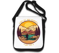 Not All Who Wander are Lost Hiking Art Shoulder Bag White