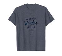 Not All Who Wander are Lost - Inspirational Travel Quote T-Shirt, Men, Heather Blue, S