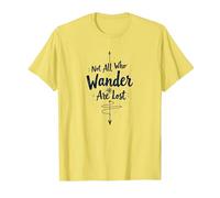 Not All Who Wander are Lost - Inspirational Travel Quote T-Shirt, Men, Lemon, 3XL