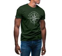Not All Who Wander are Lost Men's Military Green T-Shirt Size L