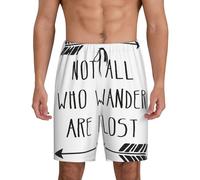 Not All Who Wander Are Lost Men'S Soft Sleep Shorts, Comfy Lounge Sleeping Shorts Pants Breathable Summer Sleepwear