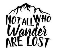 Not All Who Wander are Lost- Mountain - Die Cut Vinyl Decal for Cars, Trucks, Motorcycles, Vans, Laptops, ToolBoxes (Gold, 5x5)