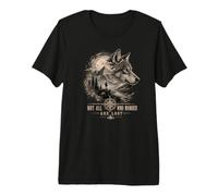 Not All Who Wander are Lost Mountain Hiking Adventure Art Premium T-Shirt