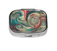 Not All Who Wander are Lost Print Square Metal Pill Box Decorative Pill Case - Carry Your Meds in Style (Rectangular)