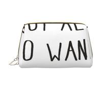 Not All Who Wander are Lost Printed Leather Makeup Bag for Women Girls - Small Portable Travel Cosmetic Organiser Toiletry Bag