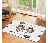 Not All Who Wander Are Lost Printing Pet Absorbent Leather Tablecloth,Pet Absorbent Leather Mat,Tidy Feeding Area For Dogs, Cats,Pets
