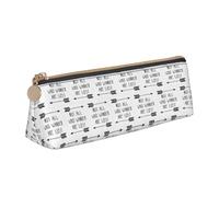 Not All Who Wander are Lost Printing Triangular Leather Pencil Case with Zipper Pen Pouchfor Boys Girls Pupil for Work and School