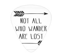 Not All Who Wander Are Lost Professional Guitar Picks Set 12 PCS ABS Material Thin Medium Heavy with Storage Box for Guitar Ukulele