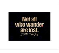 NOT ALL WHO WANDER ARE LOST QUOTE TOLKIEN TYPOGRAPHY RED ART PRINT B12X13956