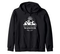 Not All Who Wander Are Lost Wanderlust Compass Zip Hoodie