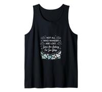 Not All Who Wander Sea Glass Beach Quote Tank Top