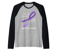 Not All Wounds are Visible Domestic Violence Awareness Raglan Baseball Tee