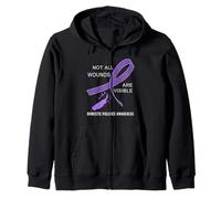 Not All Wounds Are Visible Domestic Violence Awareness Zip Hoodie