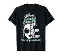 Not All Wounds Are Visible Messy Bun Mental Health Awareness T-Shirt