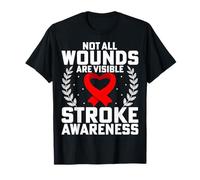 Not All Wounds are Visible Stroke Awareness Red Ribbon T-Shirt