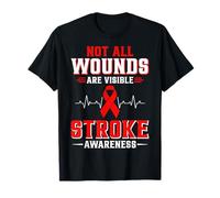 Not All Wounds are Visible Stroke Awareness Ribbon Support T-Shirt
