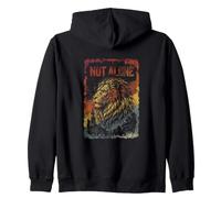 Not Alone Lion Courage Strength Retro Castle Zip Hoodie