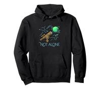 Not Alone Outer Space Galaxy Astronomy Cosmos Astronaut Pullover Hoodie