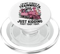 Not Always a Trainwreck Funny Raccoon Train Humor PopSockets PopGrip for MagSafe