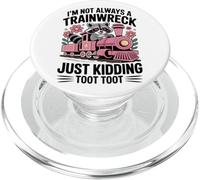 Not Always a Trainwreck Funny Raccoon Train Humor PopSockets PopGrip for MagSafe