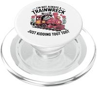 Not Always a Trainwreck Funny Raccoon Train Humor PopSockets PopGrip for MagSafe