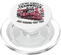 Not Always a Trainwreck Funny Raccoon Train Humor PopSockets PopGrip for MagSafe