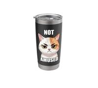 Not Amused Cat Meme Funny Grumpy Memes Witty Cool Art Sass Stainless Steel Insulated Tumbler