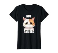 Not Amused Cat Meme Funny Grumpy Memes Witty Cool Art Sass Value Graphic T-Shirt, Women, Black, XL