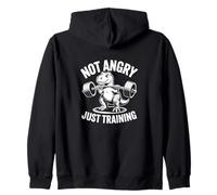 Not Angry Just Training T Rex Gym Zip Hoodie