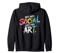 Not AntiSocial Just Pro Art Teacher Introverts & Creatives Zip Hoodie