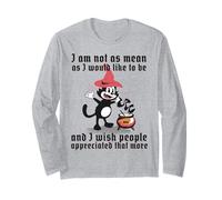 Not As Mean As I’d Like - Witch Cat Cauldron Apparel Long Sleeve T-Shirt