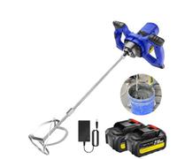 Not Available 6-Speed 4000W Cordless Brushless Paddle Mixer, Cement Mortar Plaster Paint Stirrer Or Mixer With 2 Batteries & Charger