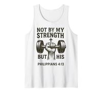 Not by My Strength But His - Gym Bible Verse Tank Top