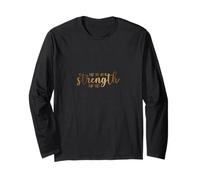 NOT BY MY STRENGTH Christian Faith God Pray Jesus Cross Gift Long Sleeve T-Shirt