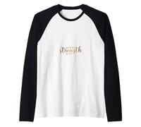 NOT BY MY STRENGTH Christian Faith God Pray Jesus Cross Gift Raglan Baseball Tee