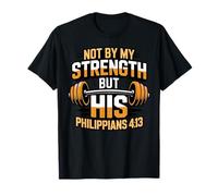 Not by Strength Christian Faith Bible Verse Weightlifting T-Shirt