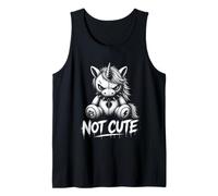 Not Cute Dark Creepy Emo Punk Stitched Doll Angry Unicorn Tank Top