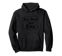 Not Dead Just Emo Elder Gothic Music Nostalgia Pullover Hoodie, Adult Unisex, Black, M
