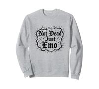 Not Dead Just Emo Elder Gothic Music Nostalgia Sweatshirt, Adult Unisex, Heather Grey, S
