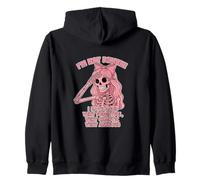 Not Demure ADHD Skeleton Funny Sarcastic Women Zip Hoodie