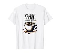 Not Enough Coffee Too Many People Funny Introvert T-Shirt, Men, White, L