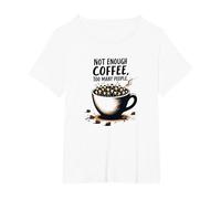 Not Enough Coffee Too Many People Funny Introvert T-Shirt, Women's Plus, White, 1X