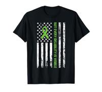 Not Every Disability Is Visible Green Ribbon USA Flag Tee T-Shirt