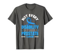 Not Every Disability is Visible Prostate Cancer T-Shirt, Men, Asphalt Grey, Large