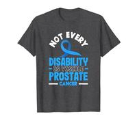 Not Every Disability is Visible Prostate Cancer T-Shirt, Men, Dark Heather Grey, Medium