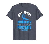 Not Every Disability is Visible Prostate Cancer T-Shirt, Men, Heather Blue, Large
